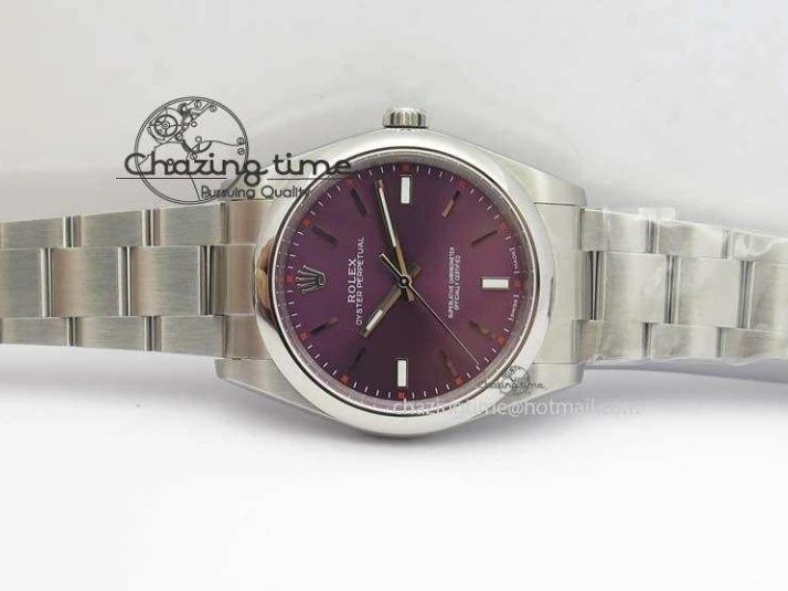 39mm 114300 Bracelet Dial SS On Best Edition SA3132 JF Oyster 1:1 Grape Perpetual 0228